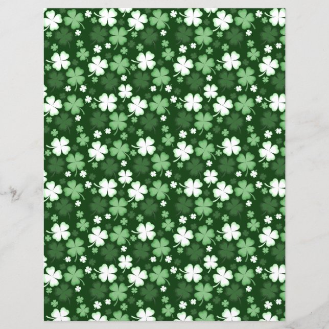Groene Shamrock, St. Patrick's Day Scrapbook Papie (Voorkant)