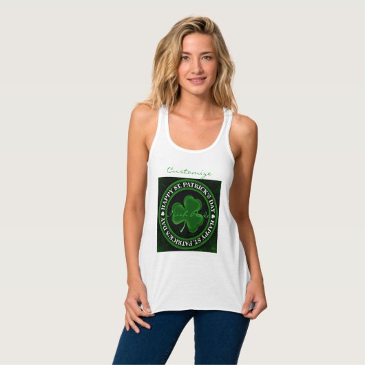 groene Shamrock St Patrick's Day Tanktop (Volledige Voorkant)