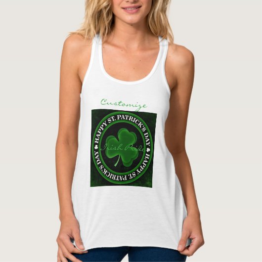 groene Shamrock St Patrick's Day Tanktop (Voorkant)