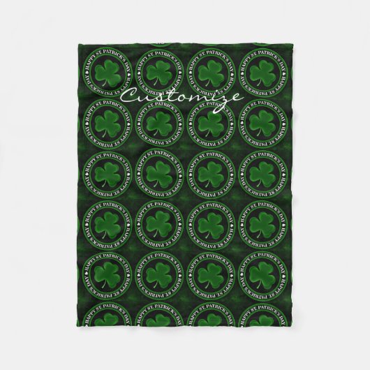 Groene Shamrock St Patrick's Day Thunder_Cove Fleece Deken (Voorkant)