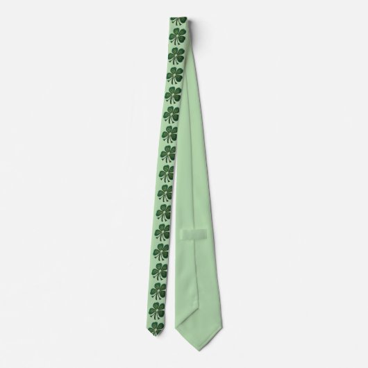 Groene Shamrock Stropdas (Achterkant)