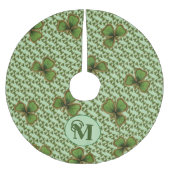 Groene Shamrock Style Clovers Iers Kerstboom Rok (Voorkant)