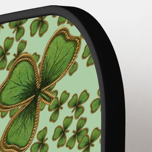 Groene Shamrock Style Clovers Iers Pickleball Paddle (Links Detail)