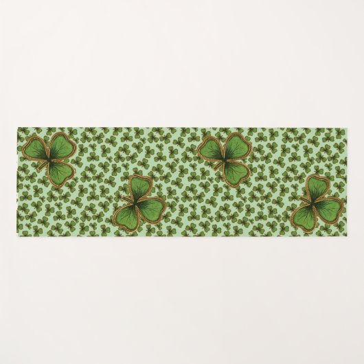 Groene Shamrock  Style Clovers Iers Yogamat (Voorkant (horizontaal))
