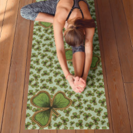 Groene Shamrock  Style Clovers Iers Yogamat