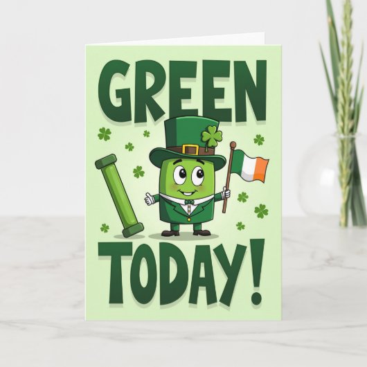 Groene Shamrock Vandaag Kaart (Voorkant)
