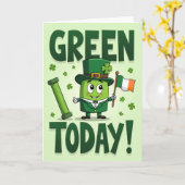 Groene Shamrock Vandaag Kaart (Gele Bloem)