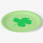 Groene Shamrock Vier Leaf Clover Light Green-Borde Papieren Bordje (Gekanteld)