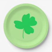 Groene Shamrock Vier Leaf Clover Light Green-Borde Papieren Bordje (Voorkant)