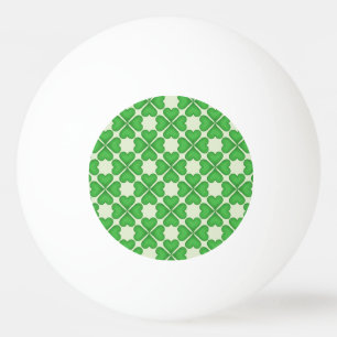 Groene Shamrock Vierbladige Klaver Hartjes patroon Pingpongbal