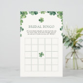 Groene Shamrock Vrijgezellenfeest Bruids Bingo (Staand voorkant)