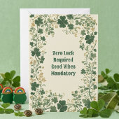 Groene Shamrock Wijnstokken Funky St. Patrick's Fe Kaart