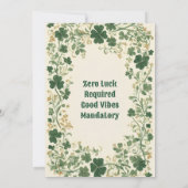 Groene Shamrock Wijnstokken Funky St. Patrick's Fe Kaart (Achterkant)