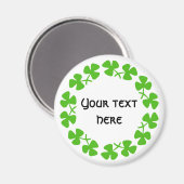 Groene Shamrockand-rand Tekst toevoegen Magneet (Voorkant / Achterkant)