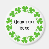 Groene Shamrockand-rand Tekst toevoegen Magneet (Voorkant)