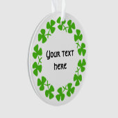 Groene Shamrockand-rand Tekst toevoegen Ornament (voorkant)