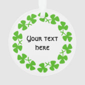 Groene Shamrockand-rand Tekst toevoegen Ornament (achterkant)