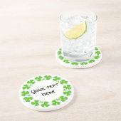 Groene Shamrockand-rand Tekst toevoegen Zandsteen Onderzetter (Zijkant)