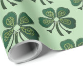 Groene Shamrocks 2025 Cadeaupapier (Rol Hoek)