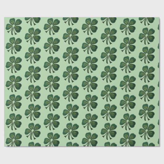 Groene Shamrocks 2025 Cadeaupapier (Vlak)