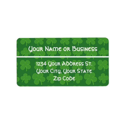 Groene Shamrocks adreslabel Etiket (Voorkant)