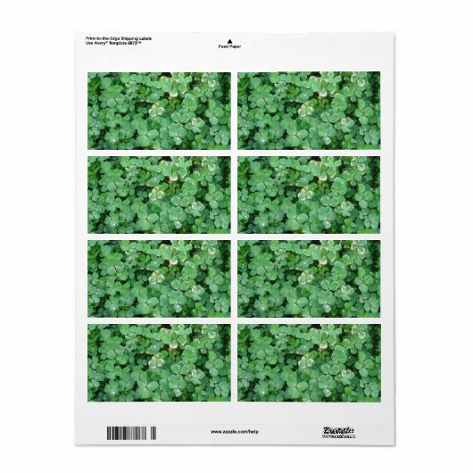 Groene shamrocks Blank Labels (Full Sheet)