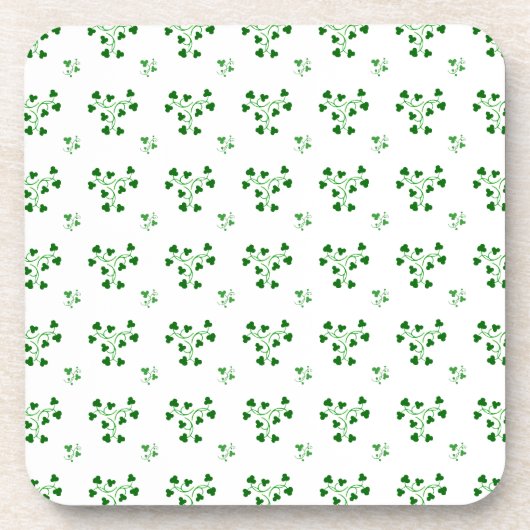 Groene Shamrocks Circles Pattern Bier Onderzetter (Voorkant)