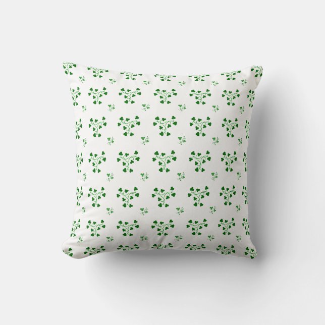 Groene Shamrocks Circles Pattern Kussen (Voorkant)