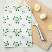 Groene Shamrocks Circles Pattern Theedoek (Quarter Fold)
