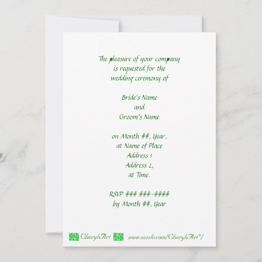 Groene Shamrocks Collage, Uitnodigingen voor het H (Achterkant)