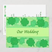 Groene Shamrocks Collage, Uitnodigingen voor het H (Voorkant / Achterkant)