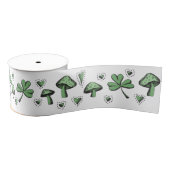 Groene Shamrocks en harten 3" Grosgrain Lint (Spoel)