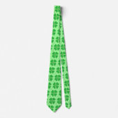  groene shamrocks, getrimd in gouden Stippen, Stro Stropdas (Voorkant)