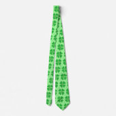  groene shamrocks, getrimd in gouden Stippen, Stro Stropdas (Achterkant)