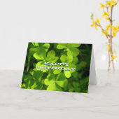 Groene Shamrocks Happy Birthday Custom Kaart (Gele Bloem)
