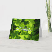 Groene Shamrocks Happy Birthday Custom Kaart (Voorkant)