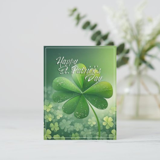 Groene Shamrocks Happy St. Patrick's Day (7) c (Staand voorkant)