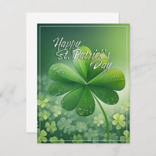 Groene Shamrocks Happy St. Patrick's Day (7) c (Voorkant / Achterkant)