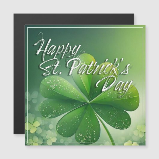 Groene Shamrocks Happy St. Patrick's Day (7) c (Voorkant / Achterkant)