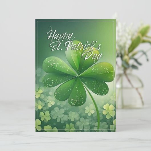 Groene Shamrocks Happy St. Patrick's Day (7) c (Staand voorkant)