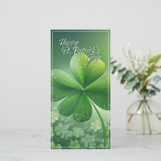 Groene Shamrocks Happy St. Patrick's Day (7) c (Staand voorkant)