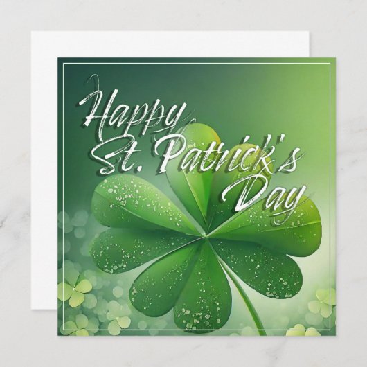 Groene Shamrocks Happy St. Patrick's Day (7) c (Voorkant / Achterkant)