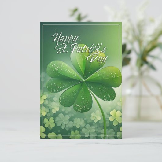 Groene Shamrocks Happy St. Patrick's Day (7) c (Staand voorkant)