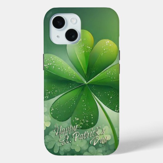 Groene Shamrocks Happy St. Patrick's Day (7) c Case-Mate iPhone Case (Achterkant)
