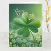 Groene Shamrocks Happy St. Patrick's Day (7) c Kaart (Gele Bloem)
