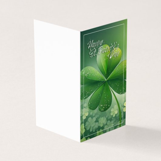 Groene Shamrocks Happy St. Patrick's Day (7) c Kaart (Buitenkant)