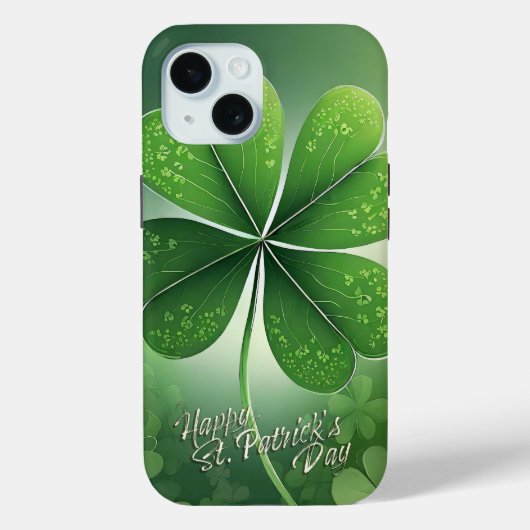 Groene Shamrocks Happy St. Patrick's Day (8) c Case-Mate iPhone Case (Achterkant)