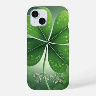 Groene Shamrocks Happy St. Patrick's Day (8) c iPhone 15 Case