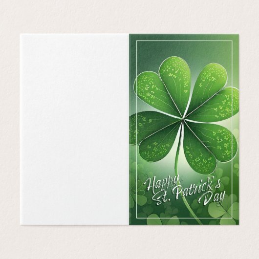 Groene Shamrocks Happy St. Patrick's Day (8) c Kaart (Buitenkant ongevouwen)