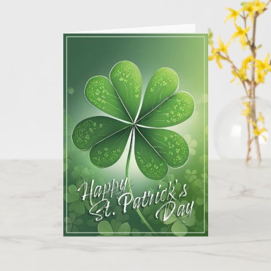 Groene Shamrocks Happy St. Patrick's Day (8) c Kaart (Gele Bloem)